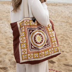 J Elliot Home Kasbah Cotton Tote Shopping Bag 40.5x43x10cm Pink Tristar Online