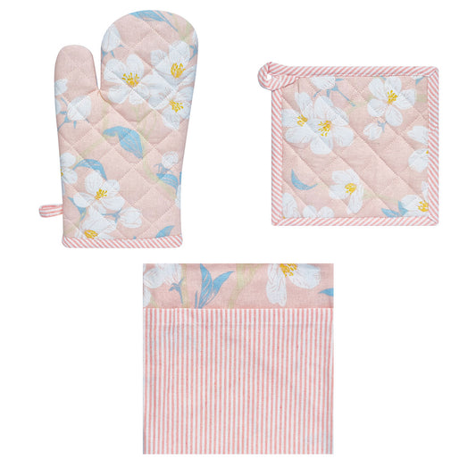 Set of 3 Renee Cotton Cover Kitchen Textile Rose Pink Tristar Online