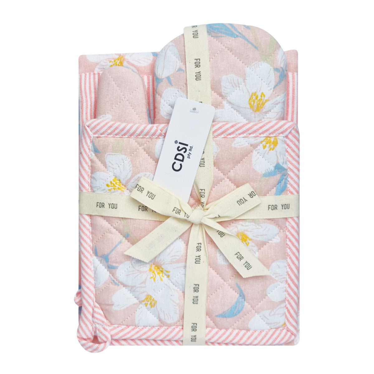 Set of 3 Renee Cotton Cover Kitchen Textile Rose Pink Tristar Online