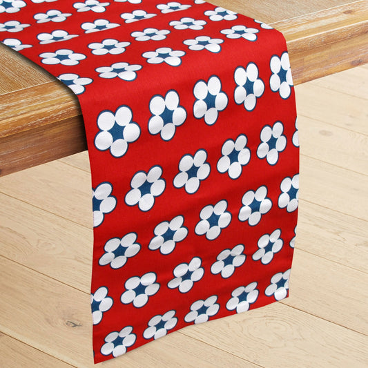IDC Homewares 100% Cotton Printed Table Runner Cotton Bud Red Tristar Online