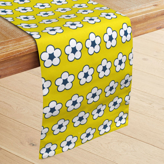 IDC Homewares 100% Cotton Printed Table Runner Cotton Bud Yellow Tristar Online