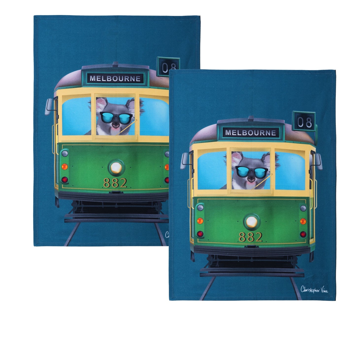 IDC Homewares Set of 2 Christopher Vine Design Tea Towels Melbourne Tristar Online