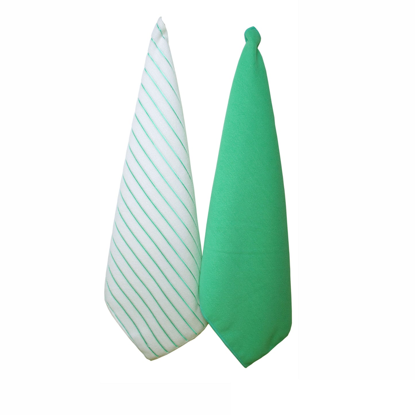 IDC Homewares Set of 2 Solid and Stripe Microfiber Tea Towels Mint Tristar Online