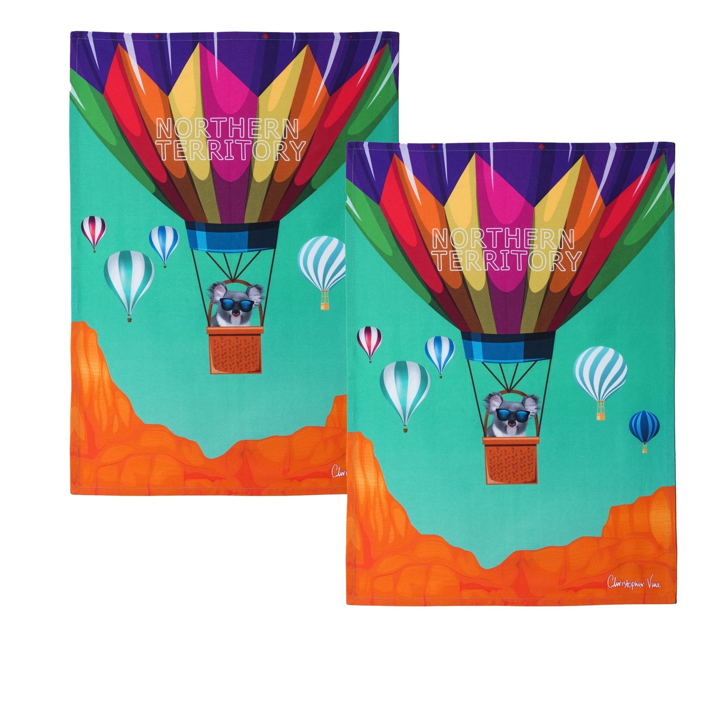 IDC Homewares Set of 2 Christopher Vine Design Tea Towels Northern Territory Tristar Online