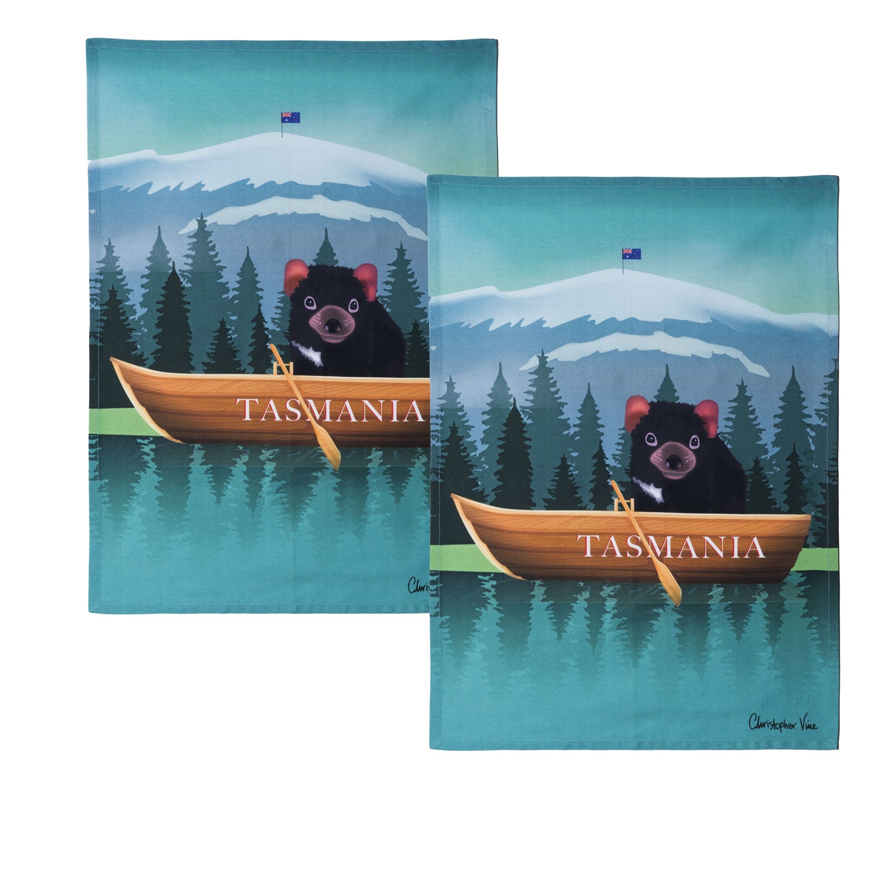 IDC Homewares Set of 2 Christopher Vine Design Tea Towels Tasmania Tristar Online