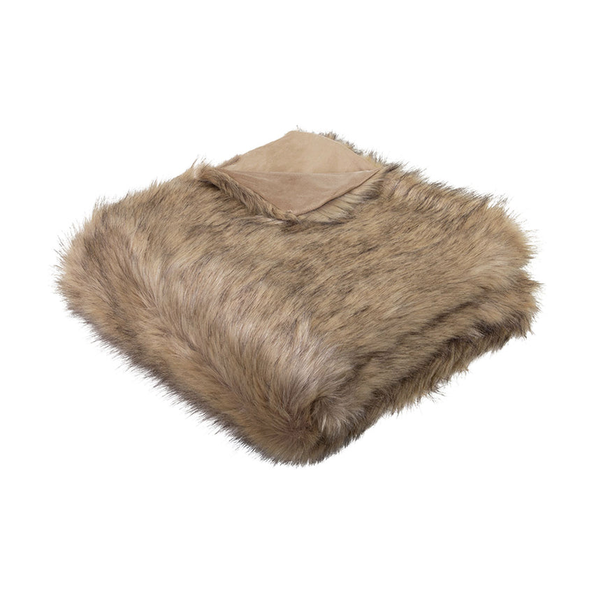 J.Elliot Home Grizzly Brown Faux Fur Throw Tristar Online