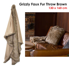 J.Elliot Home Grizzly Brown Faux Fur Throw Tristar Online