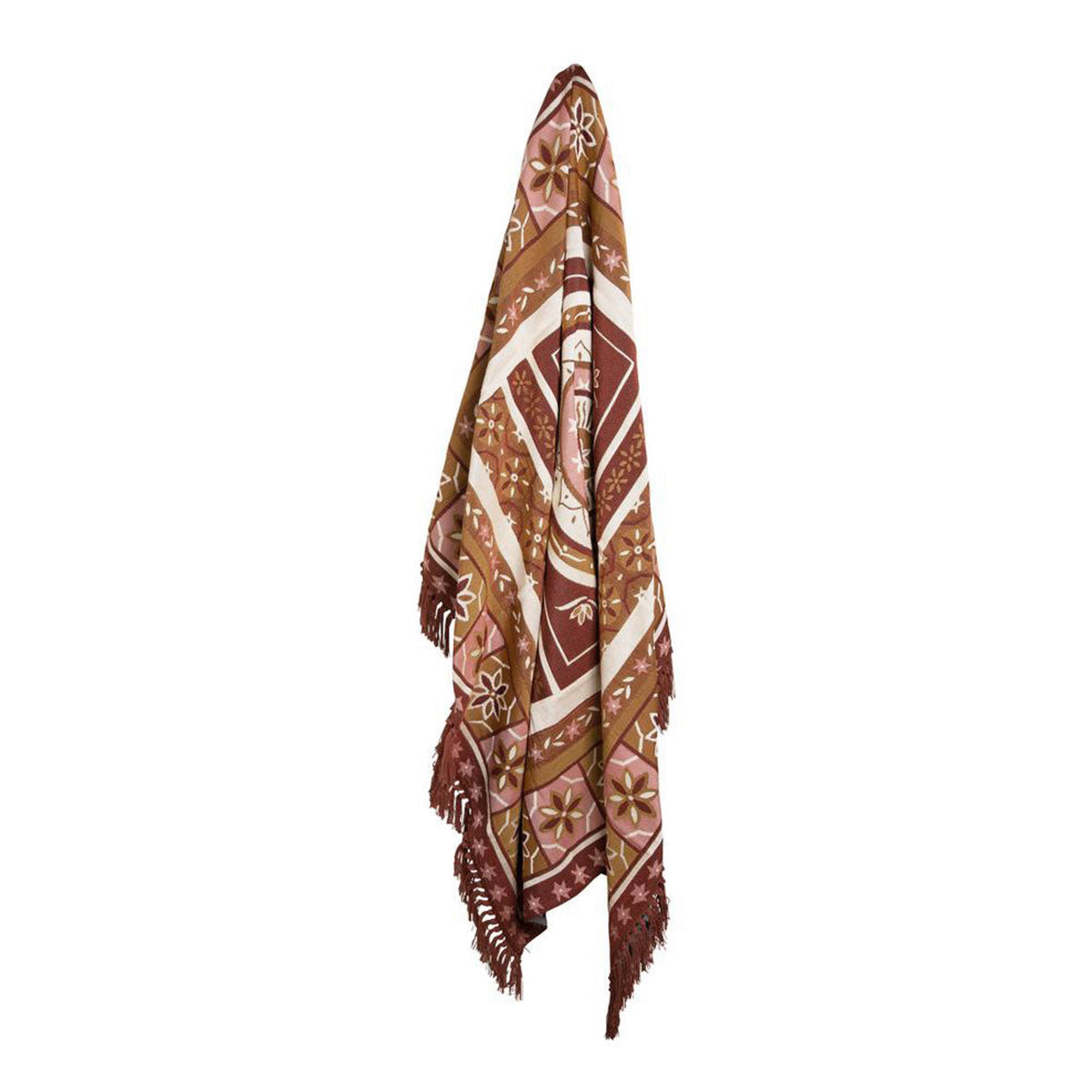 J Elliot Home Kasbah Luxury Fringe Throw 130 x 160cm Pink Tristar Online