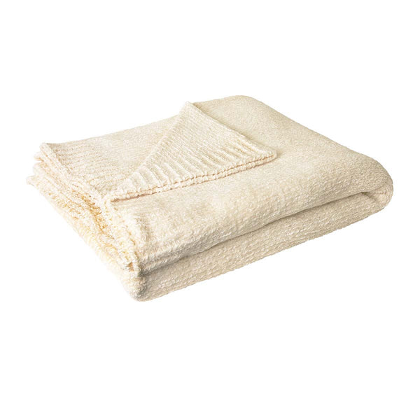 J Elliot Home Leslie Chenille Throw 130 x 160 cm Ivory Tristar Online