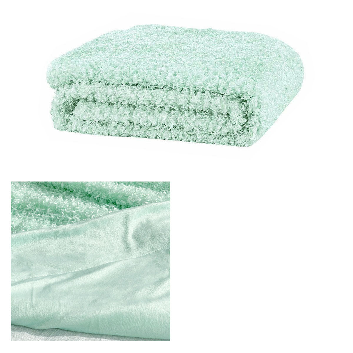 J.Elliot Home Lyla Faux Sheep Fur Throw Rug Mint Tristar Online