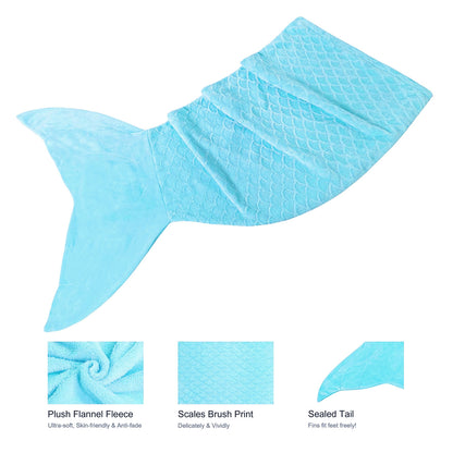 Mermaid Tail Blue Soft Blanket Throw Tristar Online