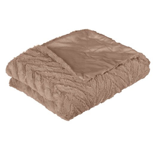 Ottawa Plush Faux Fur Throw Rug Champagne Tristar Online