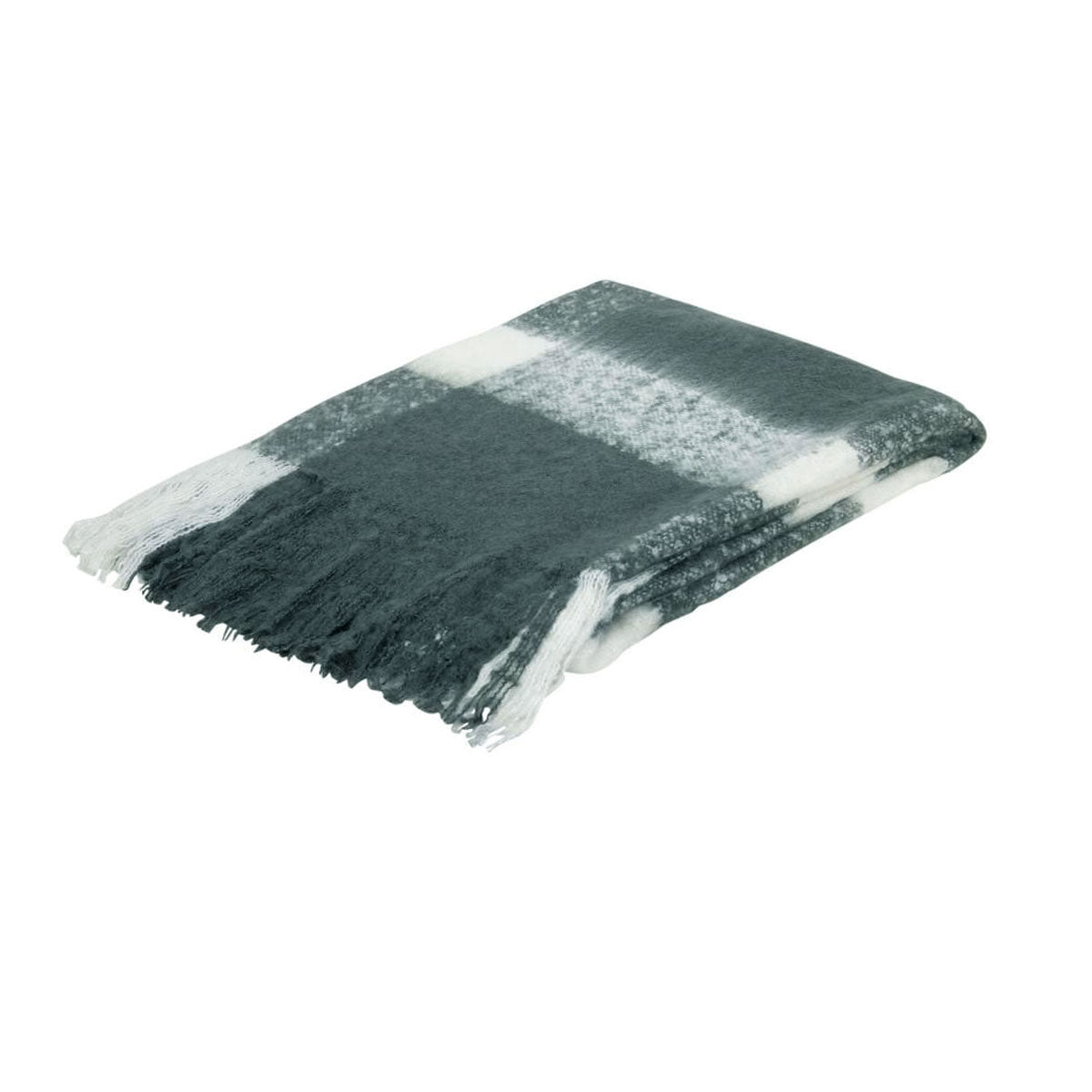 J.Elliot Home Wren Faux Mohair Throw Charcoal/White Tristar Online