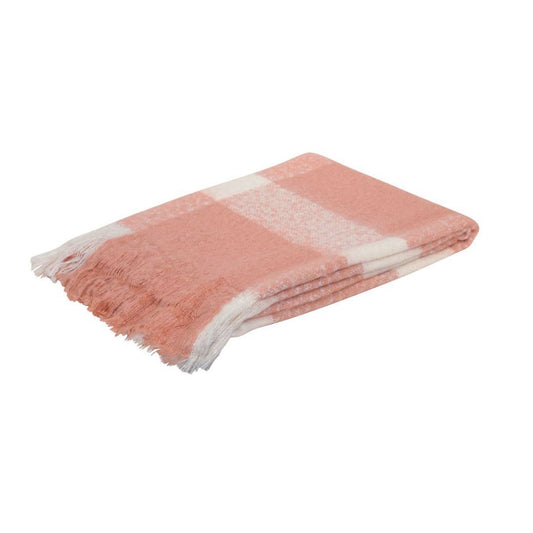 J.Elliot Home Wren Faux Mohair Throw Clay Pink/White Tristar Online