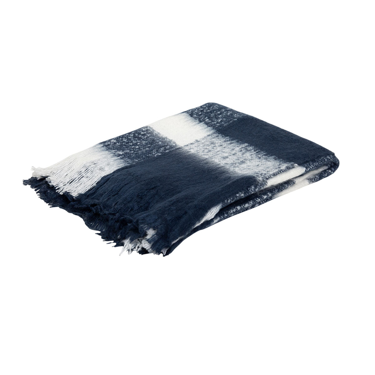 J.Elliot Home Wren Faux Mohair Throw Navy/White Tristar Online