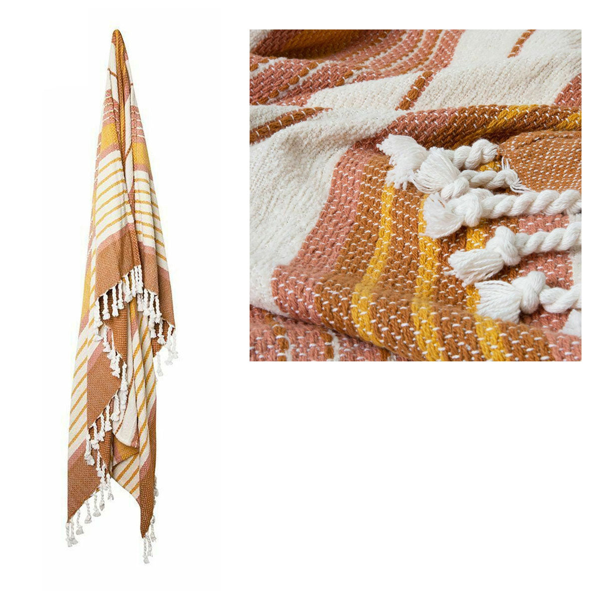 J.Elliot Home Zella Cotton Throw Rug Pink Multi Tristar Online