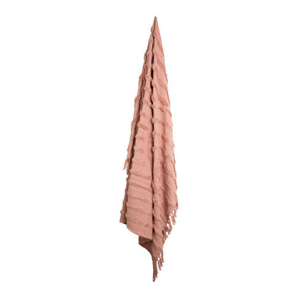 J Elliot Home Zen Luxury Fringe Throw 130 x 160cm Clay Pink Tristar Online