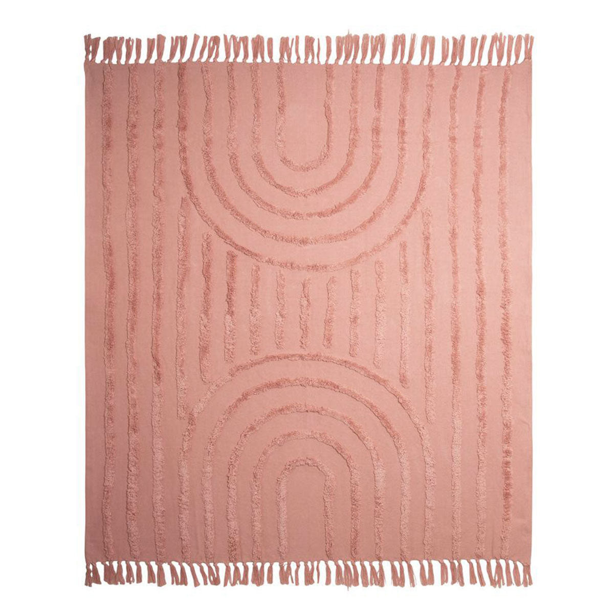 J Elliot Home Zen Luxury Fringe Throw 130 x 160cm Clay Pink Tristar Online