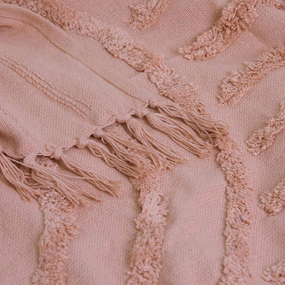 J Elliot Home Zen Luxury Fringe Throw 130 x 160cm Clay Pink Tristar Online