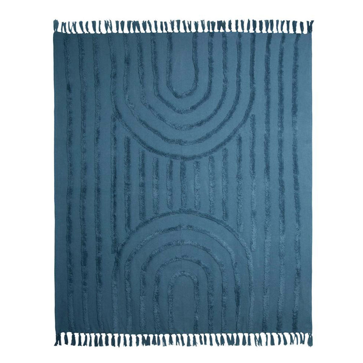J Elliot Home Zen Luxury Fringe Throw 130 x 160cm Steel Blue Tristar Online