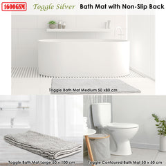 Toggle Microfiber Bath Mat Contourned Silver Tristar Online