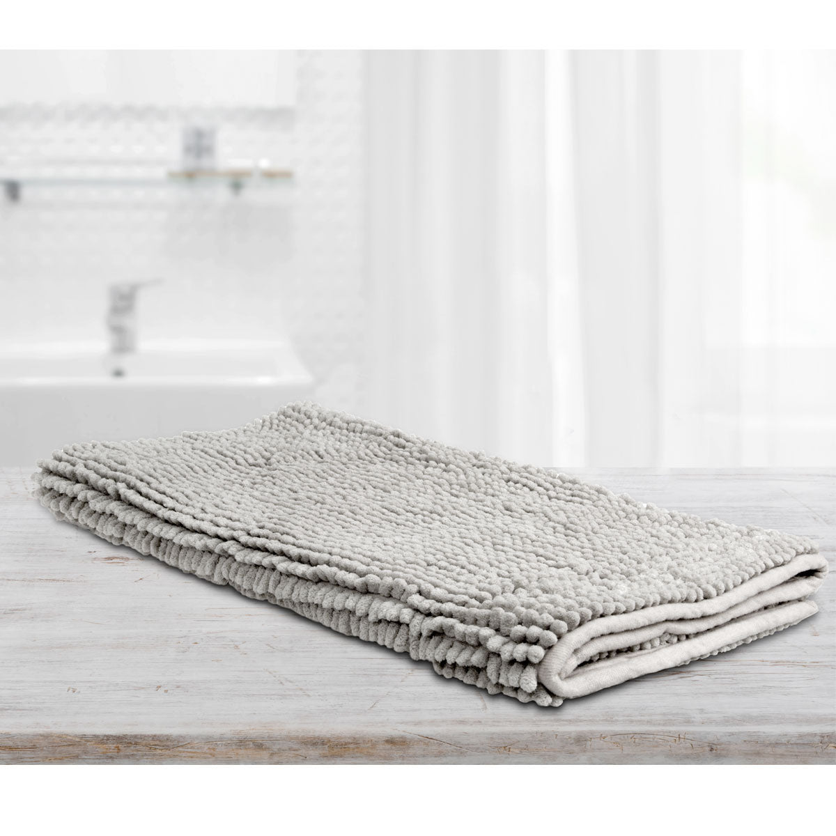 Toggle Microfiber Bath Mat Large Silver Tristar Online