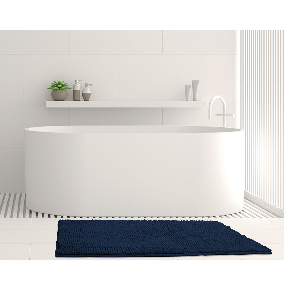 Toggle Microfiber Bath Mat Medium Navy Tristar Online