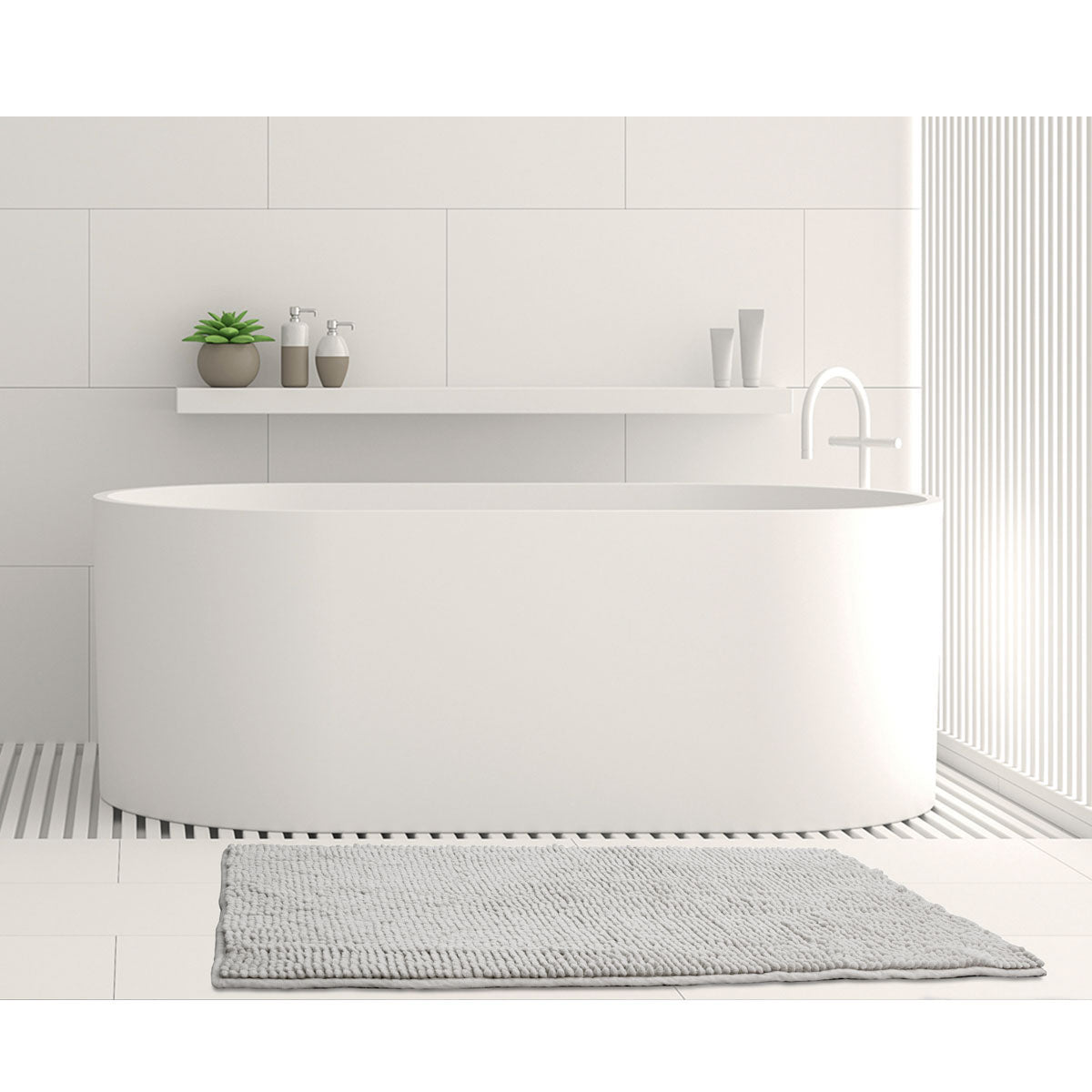 Toggle Microfiber Bath Mat Medium Silver Tristar Online