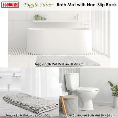 Toggle Microfiber Bath Mat Medium Silver Tristar Online