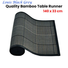 Louis Bamboo Table Runner Black Grey 140 x 33cm Tristar Online