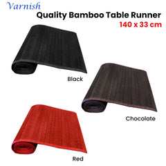 Varnish Bamboo Table Runner 140 x 33cm Red Tristar Online