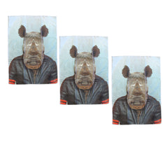 Set of 3 Zoo Portraits Microfiber Tea Towels Rhino 67 x 45 cm Tristar Online