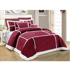 Ramesses 7 Piece Soho Sherpa Comforter Set Burgundy Queen Tristar Online