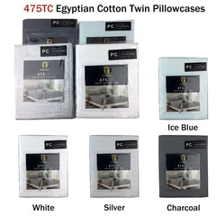 Ramesses 475TC Egyptian Cotton Twin Standard Pillowcases White Tristar Online