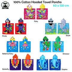 Cute Kids Cotton Hooded Towel Poncho 60 x 120 cm Dolphin Tristar Online