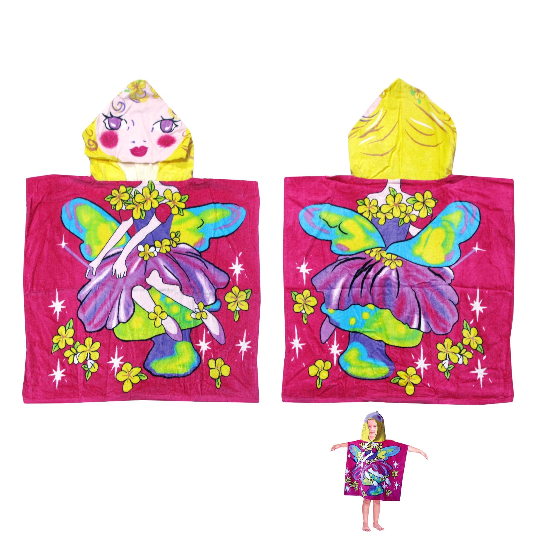 Cute Kids Cotton Hooded Towel Poncho 60 x 120 cm Fairy Tristar Online