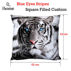 Just Home Blue Eyes Stripes Tiger Square Filled Cushion Tristar Online