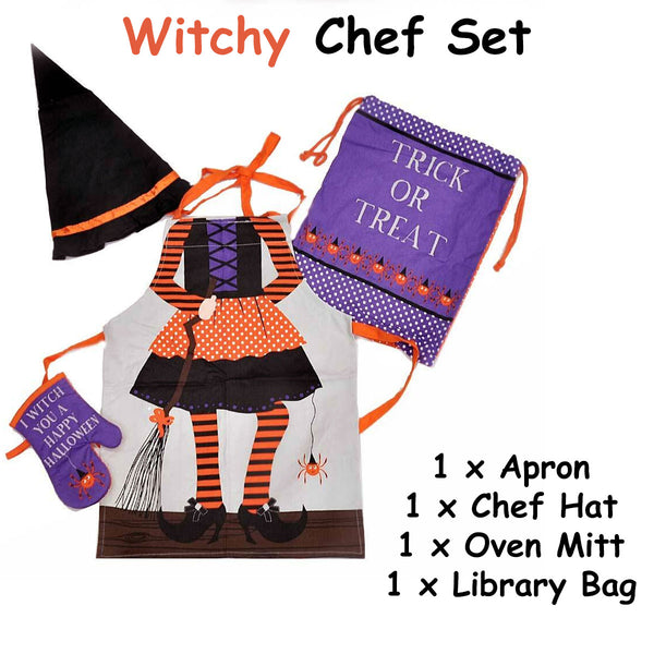 Cubby House Kids Set of 4 Witchy Children Kids Halloween Kitchen Chef Set Tristar Online