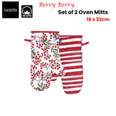 Ladelle Berry Berry Christmas Set of 2 Oven Mitts 18 x 33 cm Tristar Online