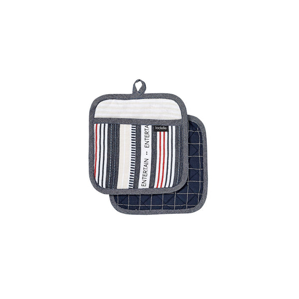 Ladelle Entertainer Charcoal Set of 2 Pot Holders 21 x 21 cm Tristar Online