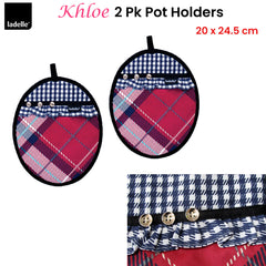 Ladelle Khloe Multi Set of 2 Pot Holders 20 x 24.5 cm Tristar Online