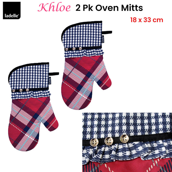 Ladelle Khloe Multi Set of 2 Oven Mitts 18 x 33 cm Tristar Online