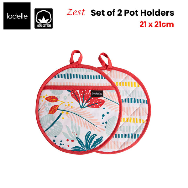 Ladelle Zest Set of 2 Pot Holders 21 x 21 cm Tristar Online