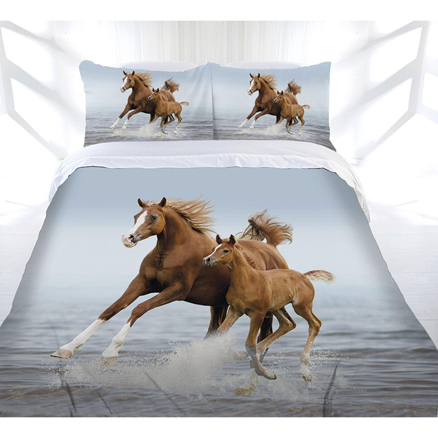 Just Home Frolicking Horse Quilt Cover Set Queen Tristar Online