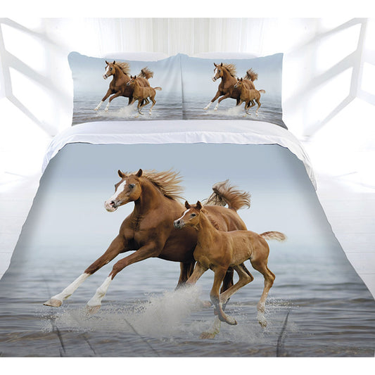 Just Home Frolicking Horse Quilt Cover Set Queen Tristar Online