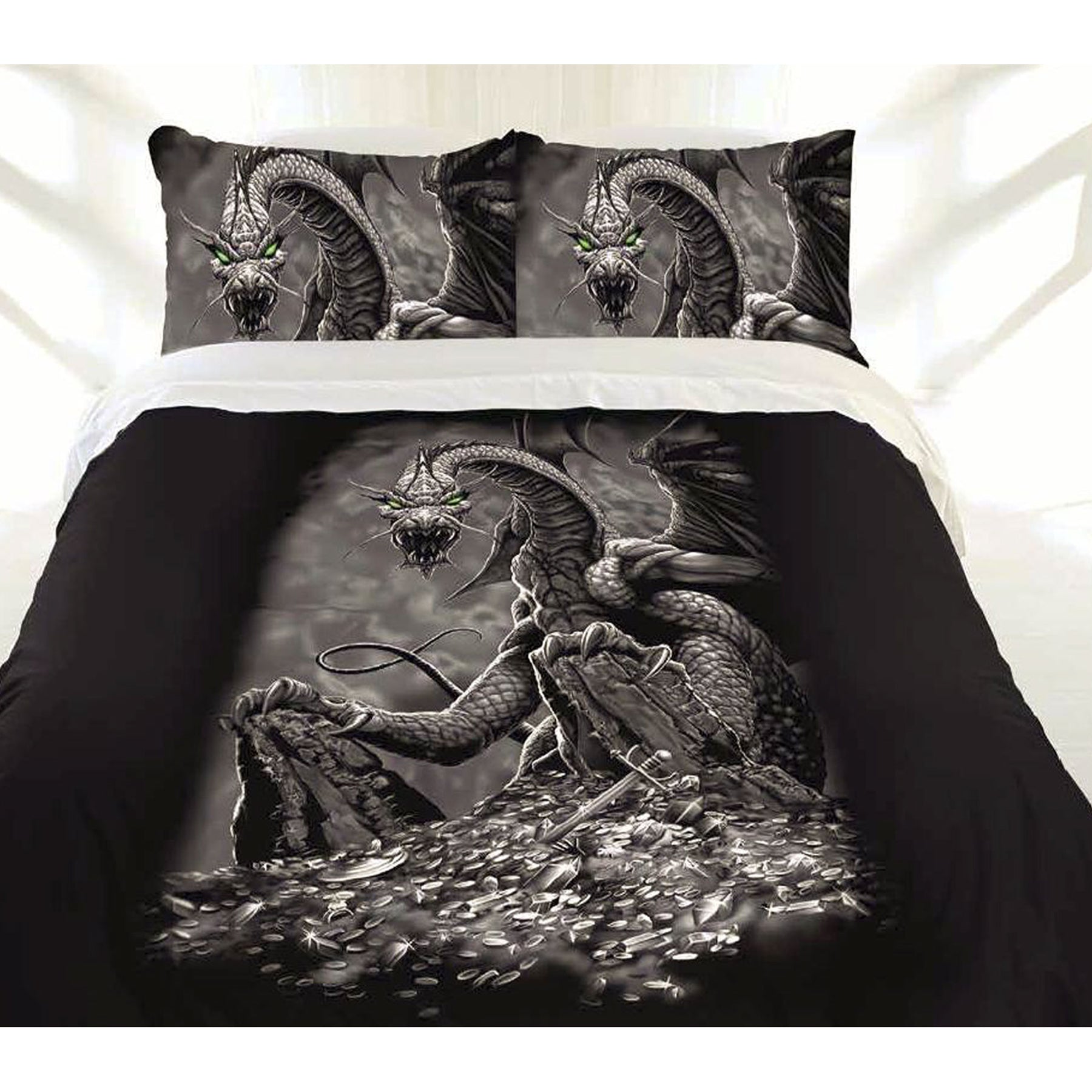 Just Home Green Eyed Dragon Quilt Cover Set Queen Tristar Online