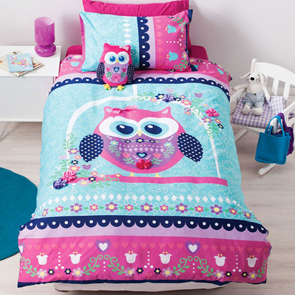 Cubby House Reversible Pretty Owl Quilt Cover Set Single Tristar Online