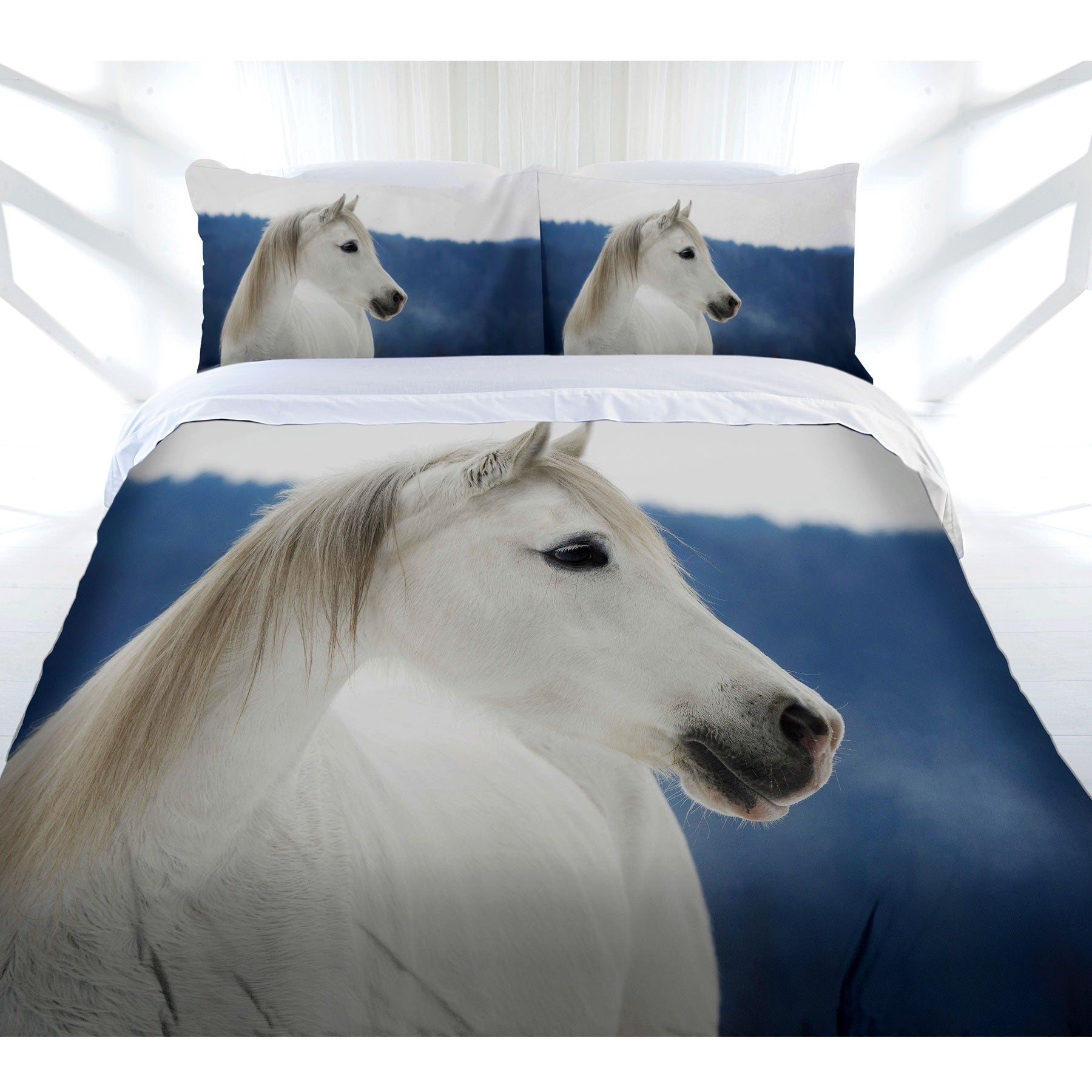 Just Home Snowy Horse Quilt Cover Set Queen Tristar Online