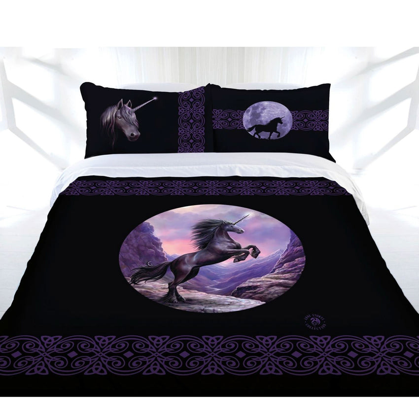 Anne Stokes Black Unicorn Quilt Cover Set Queen Tristar Online