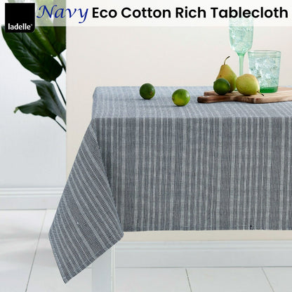 Ladelle Navy Eco Cotton Rich Tablecloth 150 x 300 cm Tristar Online